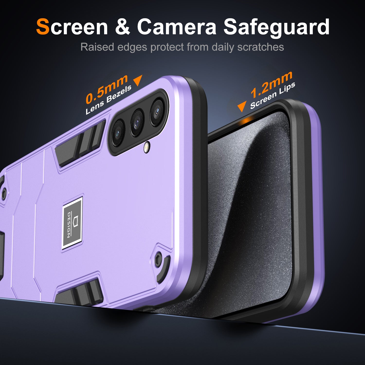 For Samsung Galaxy S23 FE Case Armor Hard PC + Soft TPU Phone Cover - Purple For Samsung Galaxy S23 FE Case Armor Hard PC + Soft TPU Phone Cover - Purple